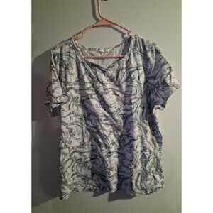 T By Talbots Multicolor Swirl Short Sleeve Blouse Sz 1X